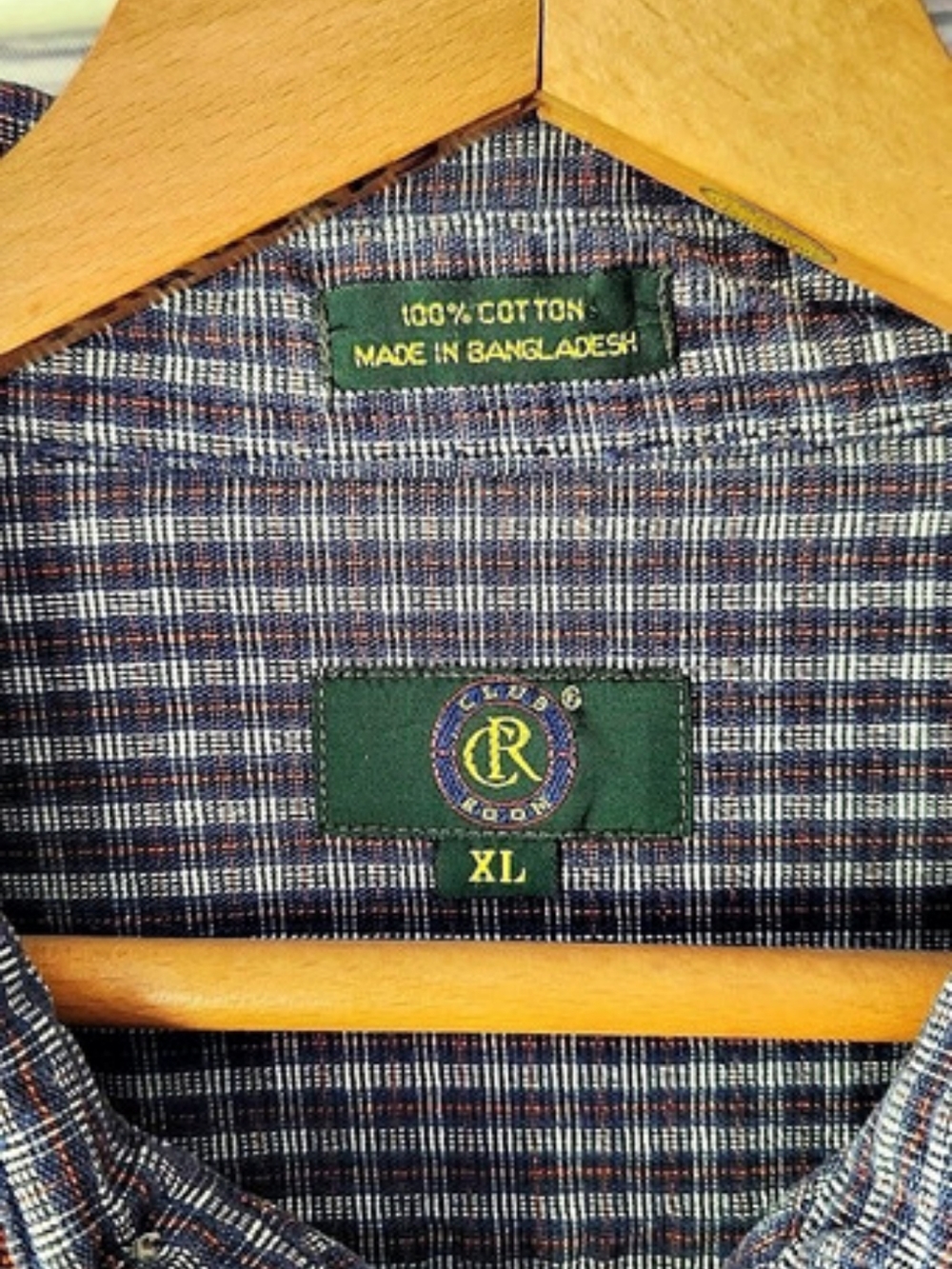 Club Room Plaid 100% Cotton Shirt XL